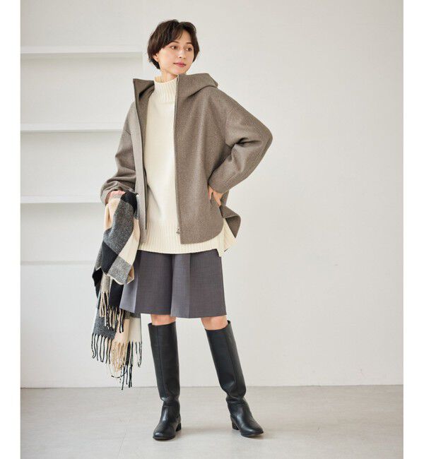 Rope&rsquo;Picnic「【新色追加】ジャージーメルトンシリーズ ジップアップフーデッドコート/無地・チェック/リンクコーデ」|その他|