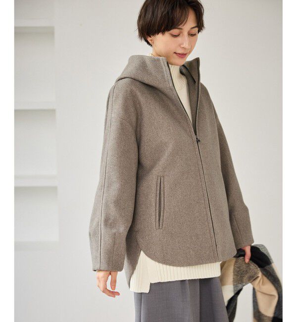 Rope&rsquo;Picnic「【新色追加】ジャージーメルトンシリーズ ジップアップフーデッドコート/無地・チェック/リンクコーデ」|その他|