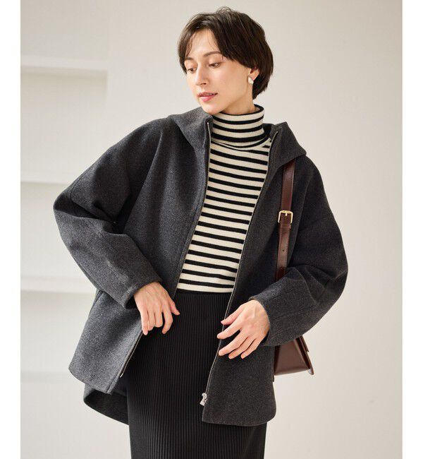 Rope&rsquo;Picnic「【新色追加】ジャージーメルトンシリーズ ジップアップフーデッドコート/無地・チェック/リンクコーデ」|その他|