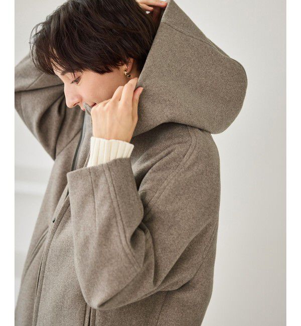 Rope&rsquo;Picnic「【新色追加】ジャージーメルトンシリーズ ジップアップフーデッドコート/無地・チェック/リンクコーデ」|その他|