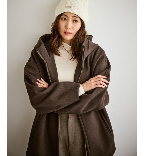 Rope&rsquo;Picnic「【新色追加】ジャージーメルトンシリーズ ジップアップフーデッドコート/無地・チェック/リンクコーデ」|その他|