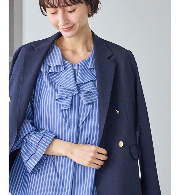 Rope&rsquo;Picnic「ハシゴレース&times;ラッフルフリルブラウス」|シャツ・ブラウス|