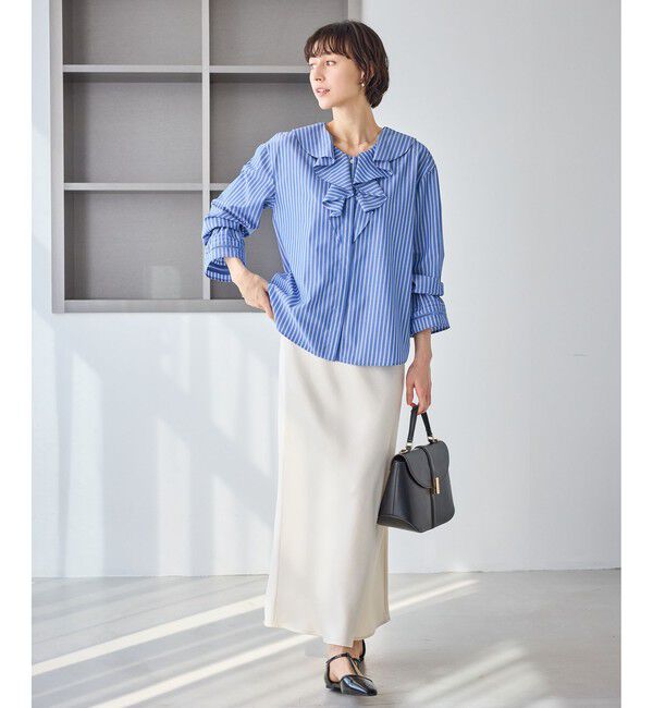 Rope&rsquo;Picnic「ハシゴレース&times;ラッフルフリルブラウス」|シャツ・ブラウス|