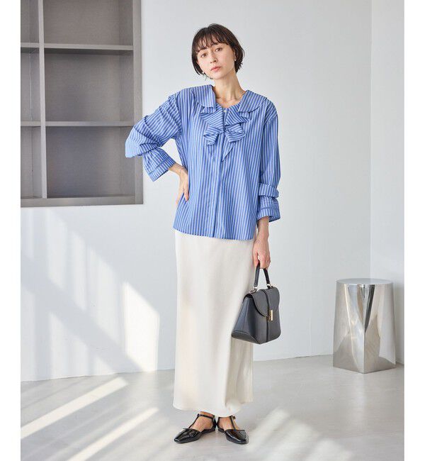 Rope&rsquo;Picnic「ハシゴレース&times;ラッフルフリルブラウス」|シャツ・ブラウス|