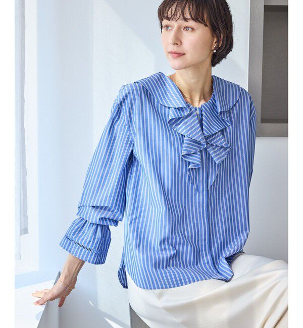 Rope&rsquo;Picnic「ハシゴレース&times;ラッフルフリルブラウス」|シャツ・ブラウス|