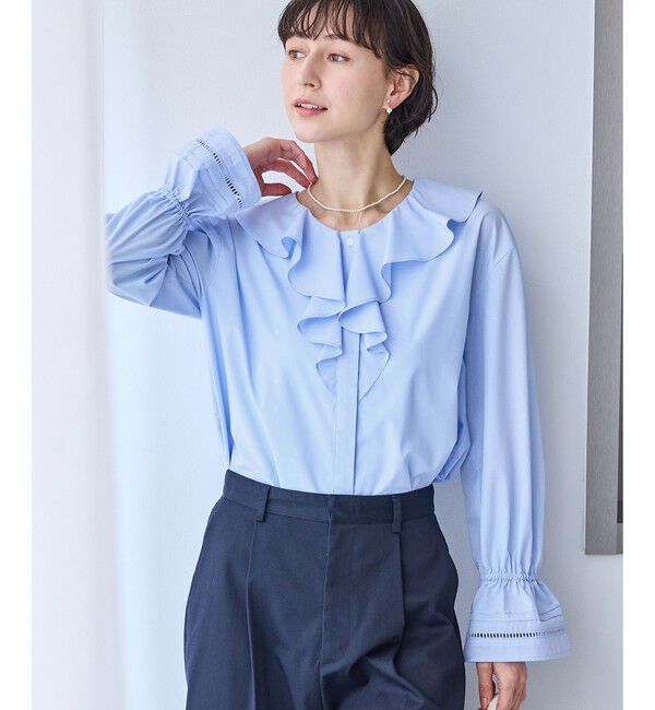 Rope&rsquo;Picnic「ハシゴレース&times;ラッフルフリルブラウス」|シャツ・ブラウス|