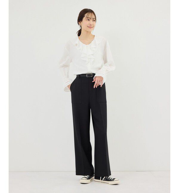 Rope&rsquo;Picnic「ハシゴレース&times;ラッフルフリルブラウス」|シャツ・ブラウス|