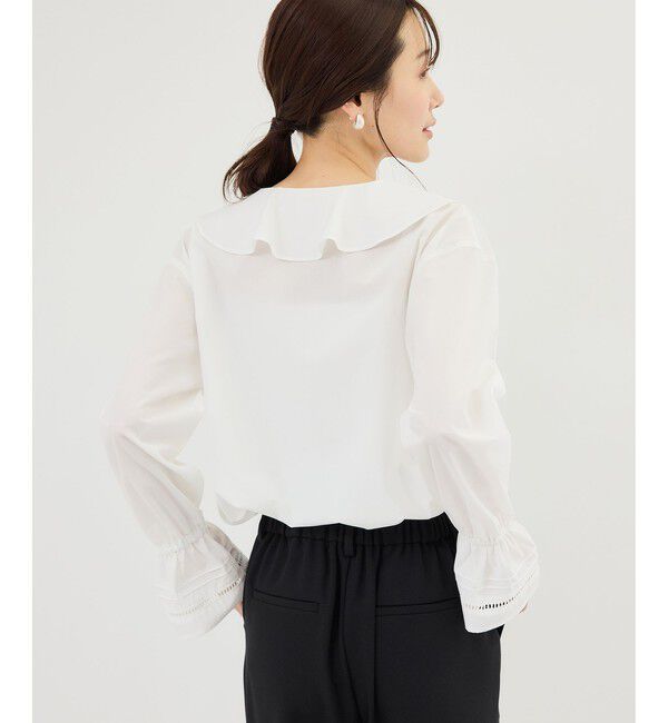 Rope&rsquo;Picnic「ハシゴレース&times;ラッフルフリルブラウス」|シャツ・ブラウス|