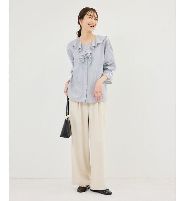 Rope&rsquo;Picnic「ハシゴレース&times;ラッフルフリルブラウス」|シャツ・ブラウス|