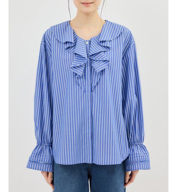 Rope&rsquo;Picnic「ハシゴレース&times;ラッフルフリルブラウス」|シャツ・ブラウス|