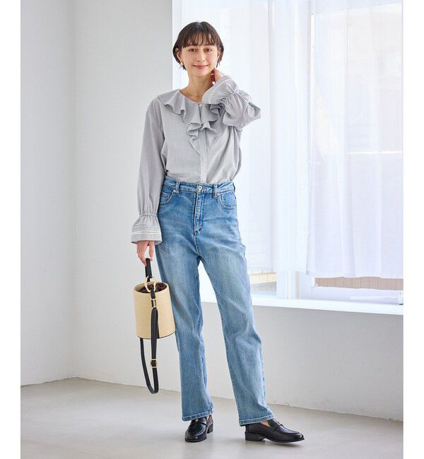 Rope&rsquo;Picnic「ハシゴレース&times;ラッフルフリルブラウス」|シャツ・ブラウス|