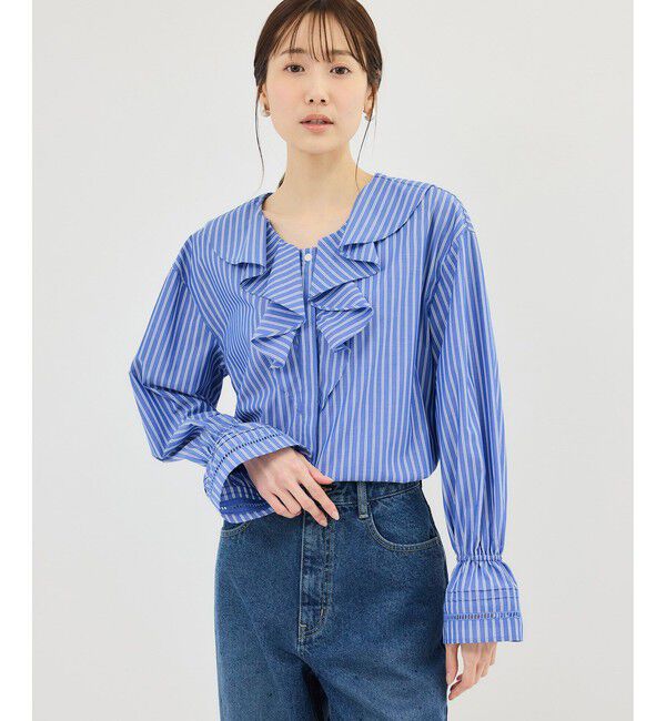 Rope&rsquo;Picnic「ハシゴレース&times;ラッフルフリルブラウス」|シャツ・ブラウス|