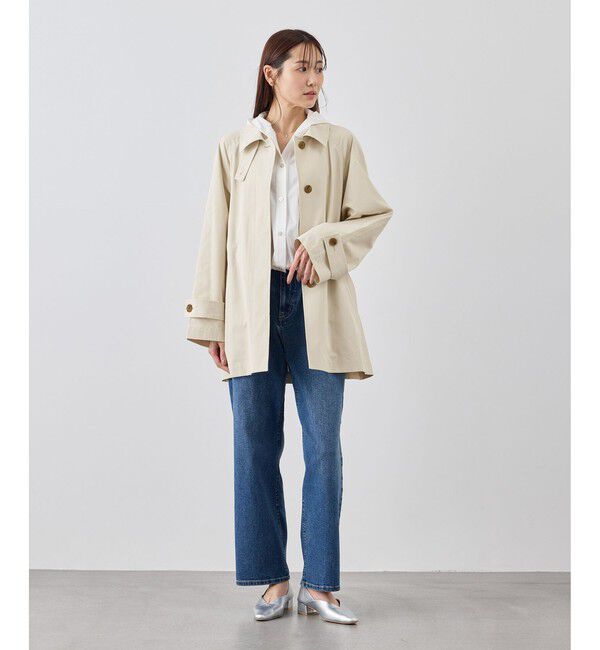 Rope&rsquo;Picnic「ミドル丈ステンカラーコート/撥水・花粉ガード」|ステンカラーコート|