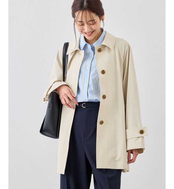 Rope&rsquo;Picnic「ミドル丈ステンカラーコート/撥水・花粉ガード」|ステンカラーコート|