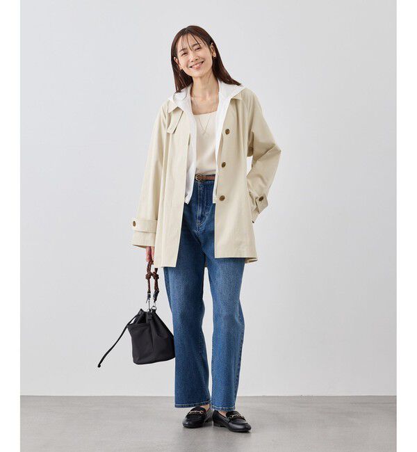 Rope&rsquo;Picnic「ミドル丈ステンカラーコート/撥水・花粉ガード」|ステンカラーコート|