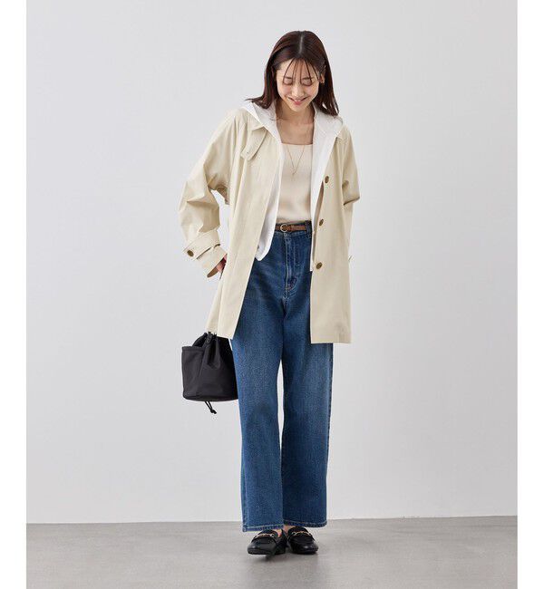 Rope&rsquo;Picnic「ミドル丈ステンカラーコート/撥水・花粉ガード」|ステンカラーコート|