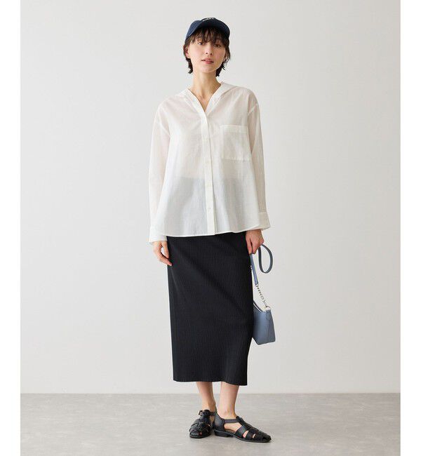 Rope&rsquo;Picnic「お着軽シャツシリーズ コットンボイルフーディーシャツ/接触冷感・通気性」|シャツ・ブラウス|