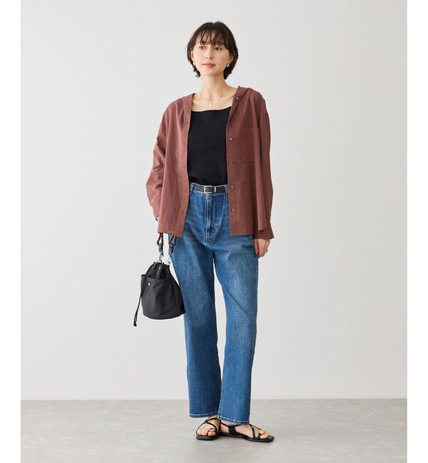 Rope&rsquo;Picnic「お着軽シャツシリーズ コットンボイルフーディーシャツ/接触冷感・通気性」|シャツ・ブラウス|