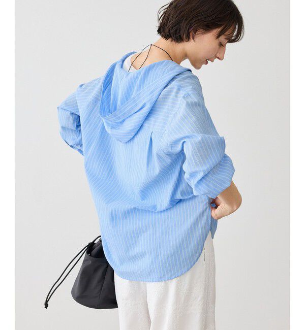 Rope&rsquo;Picnic「お着軽シャツシリーズ コットンボイルフーディーシャツ/接触冷感・通気性」|シャツ・ブラウス|