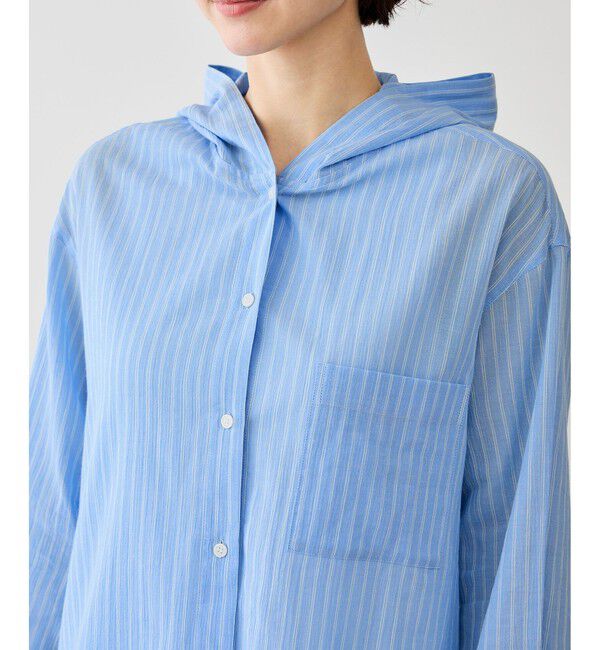 Rope&rsquo;Picnic「お着軽シャツシリーズ コットンボイルフーディーシャツ/接触冷感・通気性」|シャツ・ブラウス|