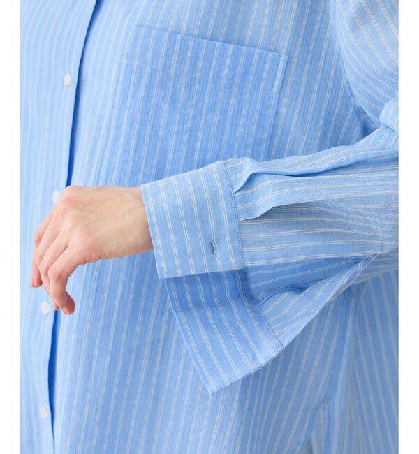 Rope&rsquo;Picnic「お着軽シャツシリーズ コットンボイルフーディーシャツ/接触冷感・通気性」|シャツ・ブラウス|