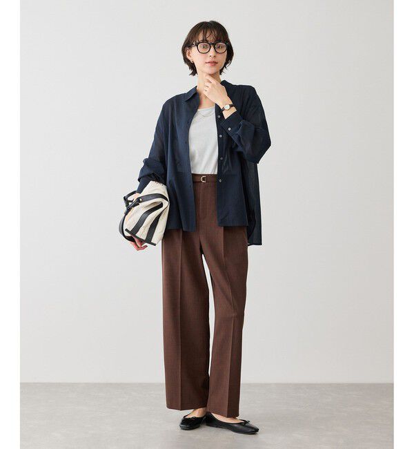 Rope&rsquo;Picnic「お着軽シャツシリーズ コットンボイル2WAYカシュクールシャツ/接触冷感・通気性」|シャツ・ブラウス|