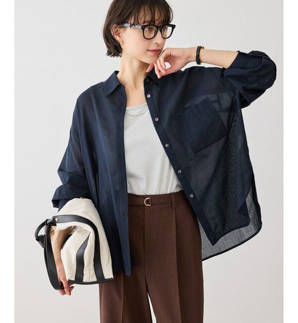 Rope&rsquo;Picnic「お着軽シャツシリーズ コットンボイル2WAYカシュクールシャツ/接触冷感・通気性」|シャツ・ブラウス|