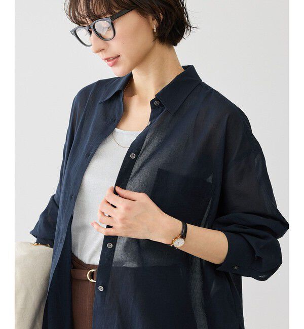 Rope&rsquo;Picnic「お着軽シャツシリーズ コットンボイル2WAYカシュクールシャツ/接触冷感・通気性」|シャツ・ブラウス|