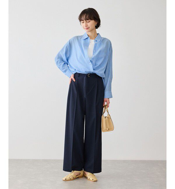 Rope&rsquo;Picnic「お着軽シャツシリーズ コットンボイル2WAYカシュクールシャツ/接触冷感・通気性」|シャツ・ブラウス|