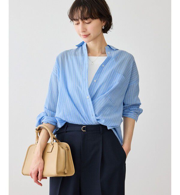 Rope&rsquo;Picnic「お着軽シャツシリーズ コットンボイル2WAYカシュクールシャツ/接触冷感・通気性」|シャツ・ブラウス|