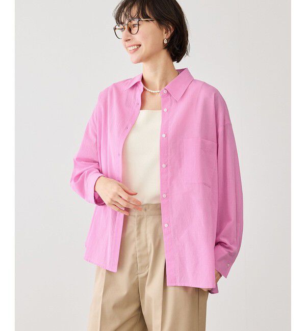 Rope&rsquo;Picnic「お着軽シャツシリーズ コットンボイル2WAYカシュクールシャツ/接触冷感・通気性」|シャツ・ブラウス|