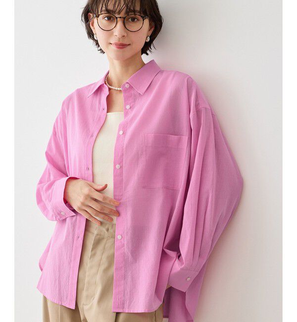 Rope&rsquo;Picnic「お着軽シャツシリーズ コットンボイル2WAYカシュクールシャツ/接触冷感・通気性」|シャツ・ブラウス|