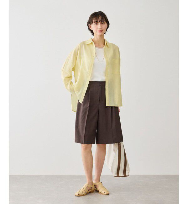 Rope&rsquo;Picnic「お着軽シャツシリーズ コットンボイル2WAYカシュクールシャツ/接触冷感・通気性」|シャツ・ブラウス|