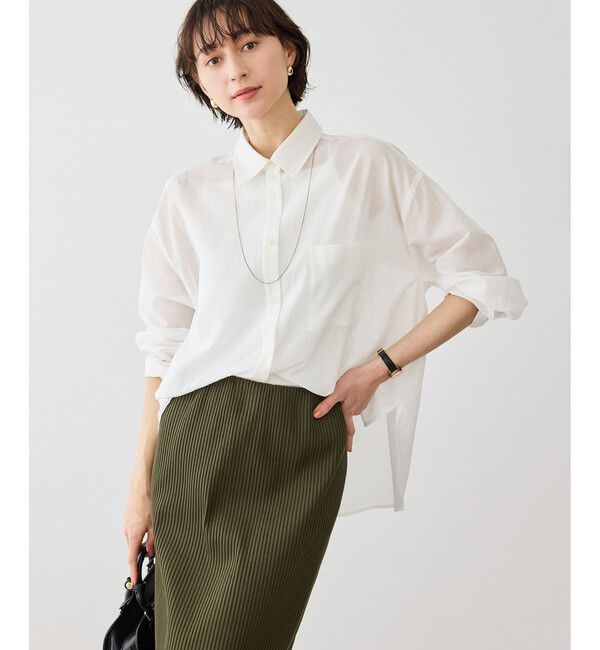 Rope&rsquo;Picnic「お着軽シャツシリーズ コットンボイル2WAYカシュクールシャツ/接触冷感・通気性」|シャツ・ブラウス|