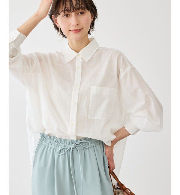 Rope&rsquo;Picnic「お着軽シャツシリーズ コットンボイル2WAYカシュクールシャツ/接触冷感・通気性」|シャツ・ブラウス|