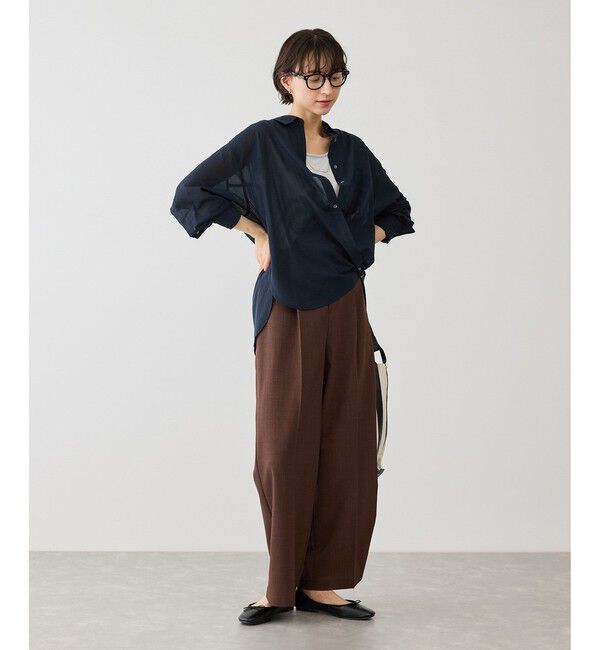 Rope&rsquo;Picnic「お着軽シャツシリーズ コットンボイル2WAYカシュクールシャツ/接触冷感・通気性」|シャツ・ブラウス|