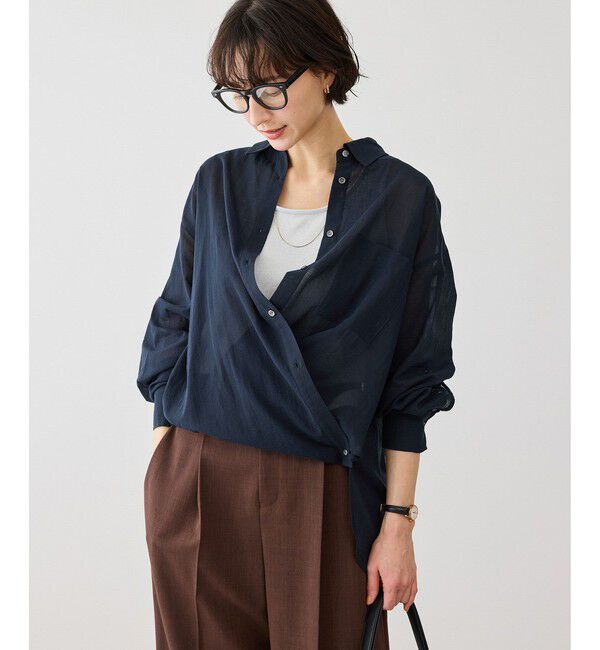 Rope&rsquo;Picnic「お着軽シャツシリーズ コットンボイル2WAYカシュクールシャツ/接触冷感・通気性」|シャツ・ブラウス|