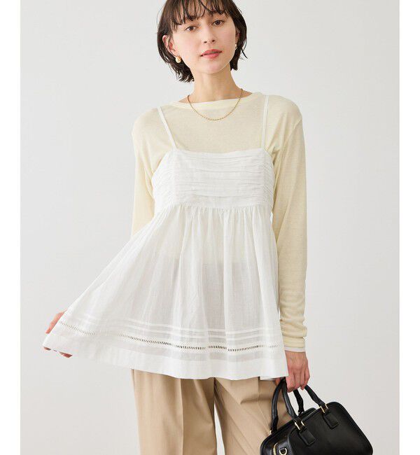 Rope&rsquo;Picnic「お着軽シャツシリーズ コットンボイルキャミソールブラウス/接触冷感・通気性」|シャツ・ブラウス|