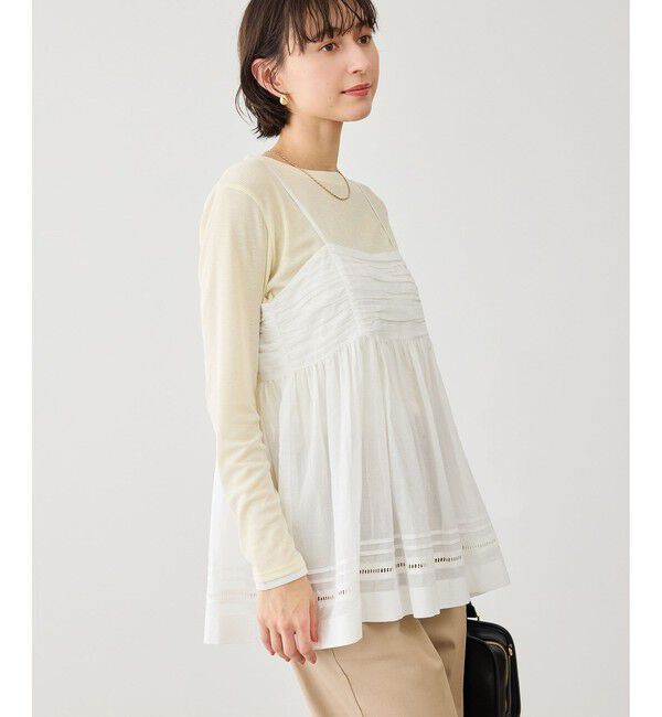 Rope&rsquo;Picnic「お着軽シャツシリーズ コットンボイルキャミソールブラウス/接触冷感・通気性」|シャツ・ブラウス|
