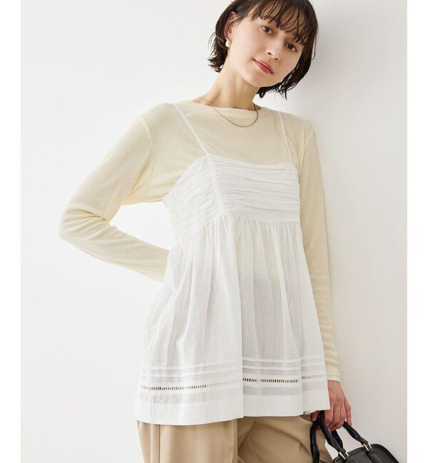 Rope&rsquo;Picnic「お着軽シャツシリーズ コットンボイルキャミソールブラウス/接触冷感・通気性」|シャツ・ブラウス|