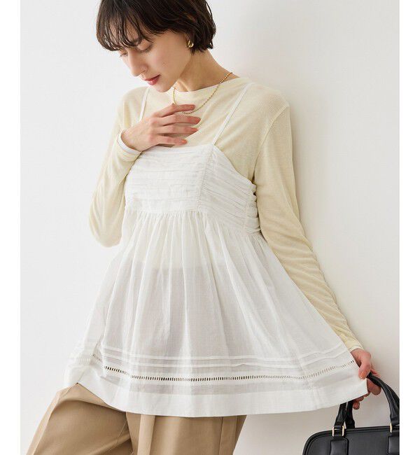 Rope&rsquo;Picnic「お着軽シャツシリーズ コットンボイルキャミソールブラウス/接触冷感・通気性」|シャツ・ブラウス|