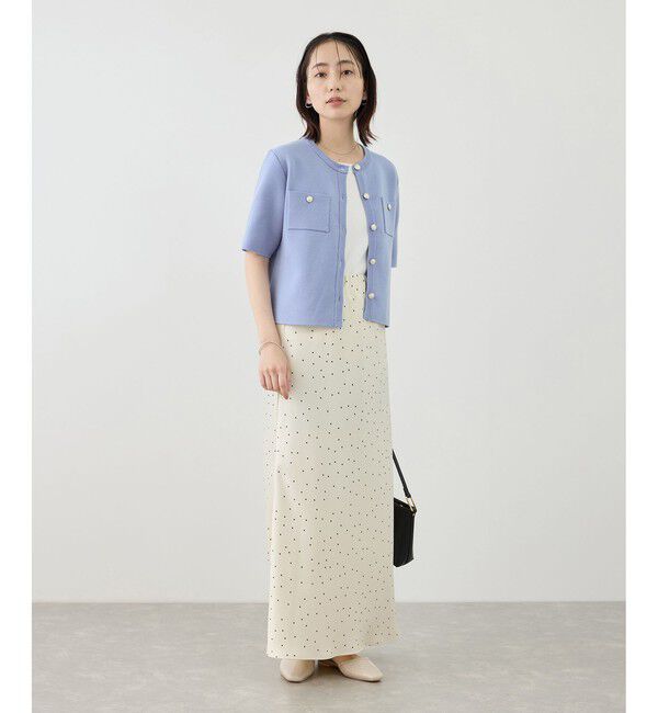 Rope&rsquo;Picnic「ミラノリブ金ボタン半袖カーディガン」|カーディガン|