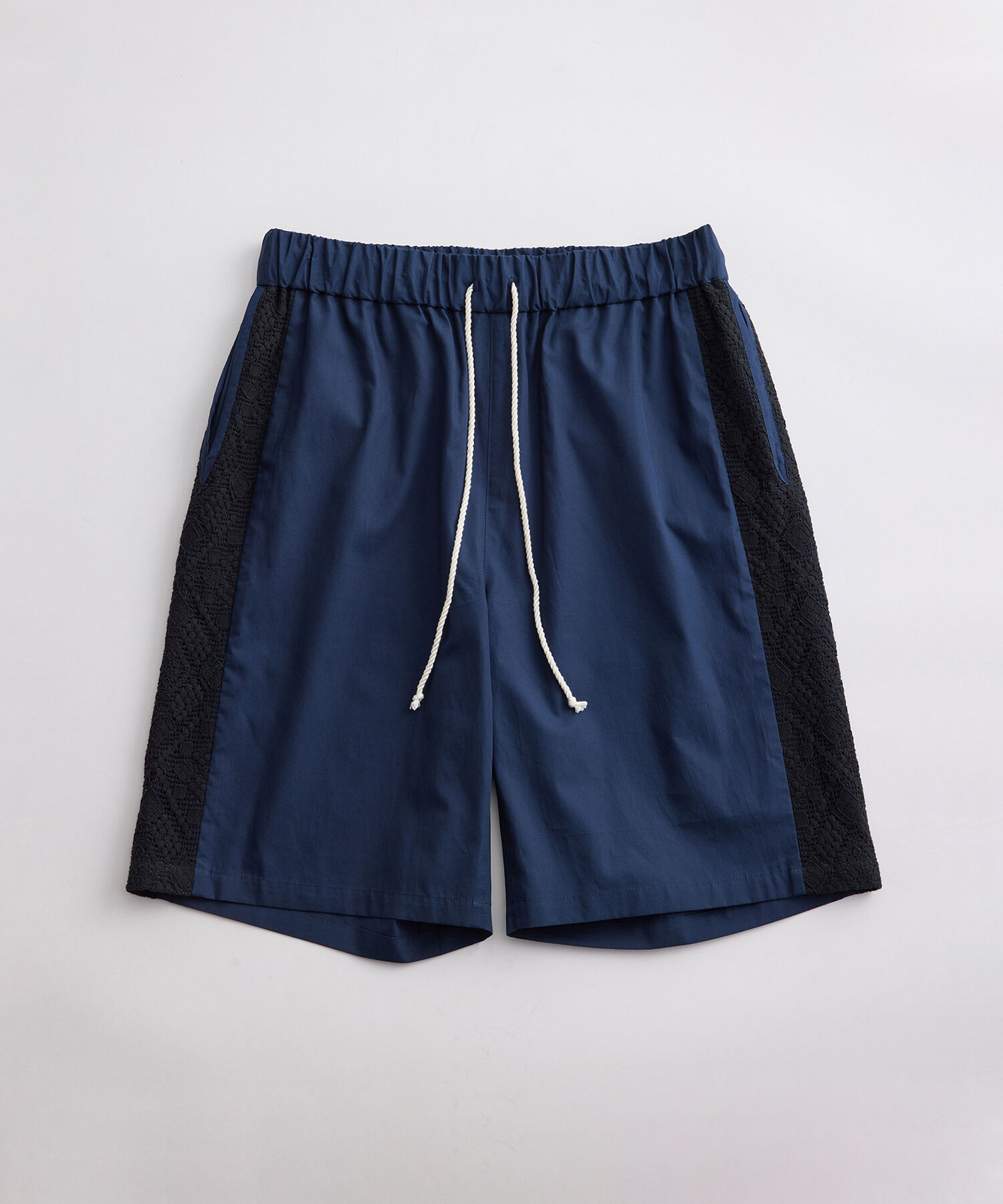ADAM ET ROPE'「サイドレース ライン ワイドショーツ / セットアップ対応 / ユニセックス」|その他|ネイビー(40)