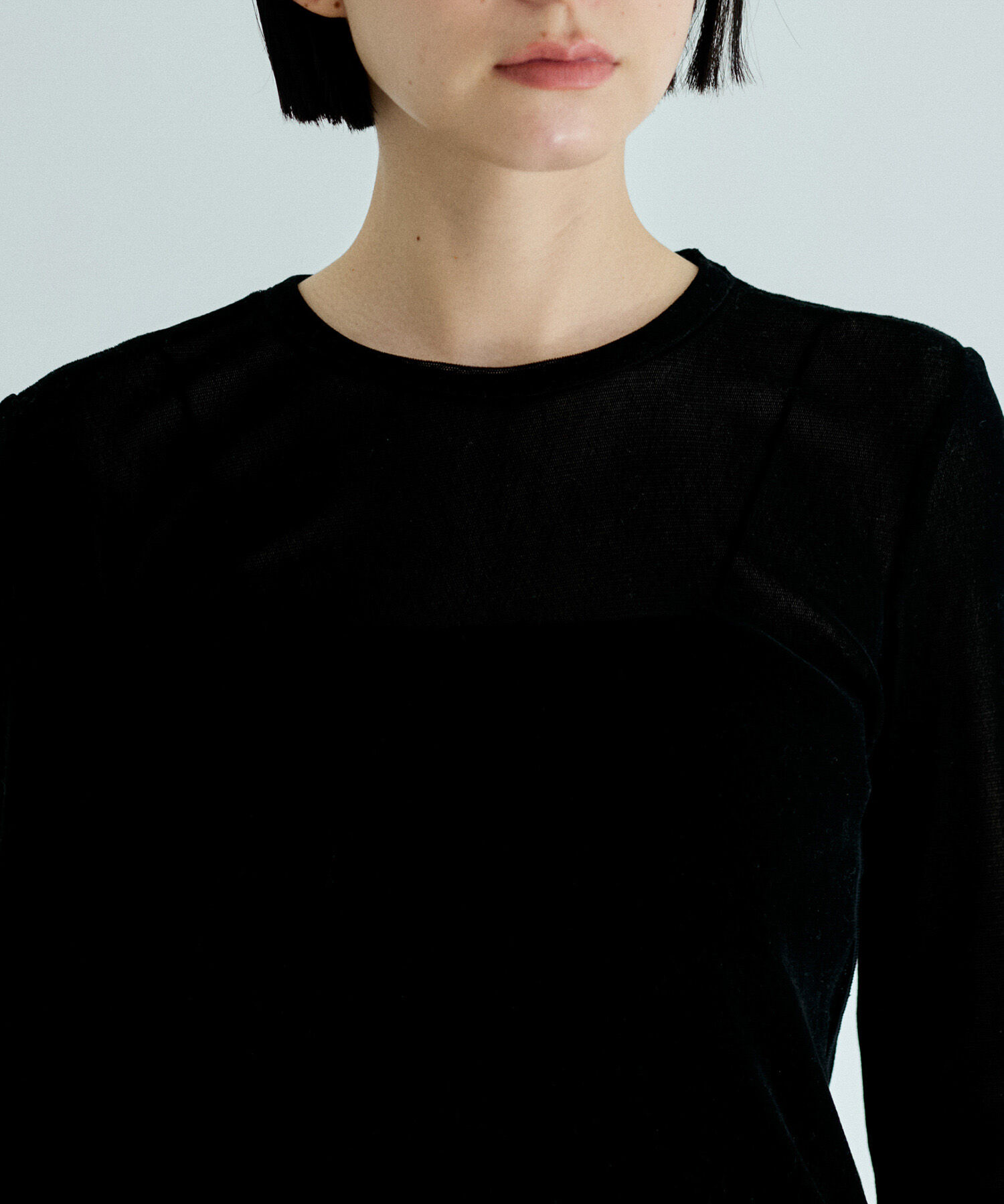 ADAM ET ROPE'「【洗える】クルーネックフロッキープリントプルオーバー」|Tシャツ・カットソー|