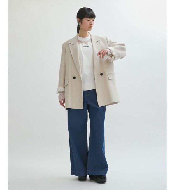 ADAM ET ROPE'「【サステナブル】レースロンTEE」|Tシャツ・カットソー|