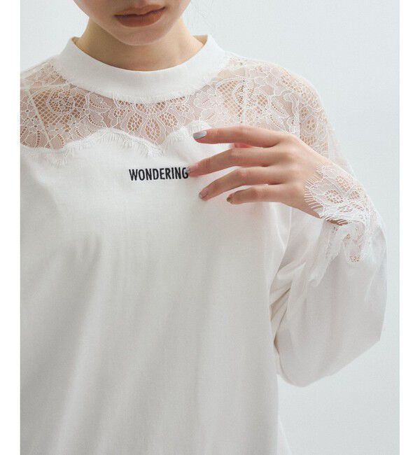 ADAM ET ROPE'「【サステナブル】レースロンTEE」|Tシャツ・カットソー|