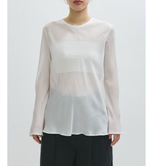 ADAM ET ROPE'「【EMOELLE】ウォッシャブルキュプラブラウス」|シャツ・ブラウス|