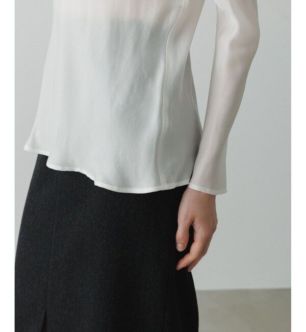 ADAM ET ROPE'「【EMOELLE】ウォッシャブルキュプラブラウス」|シャツ・ブラウス|