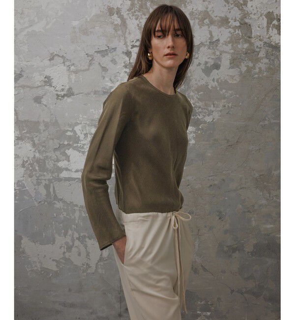 ADAM ET ROPE'「【EMOELLE】ウォッシャブルキュプラブラウス」|シャツ・ブラウス|ブラウン(20)