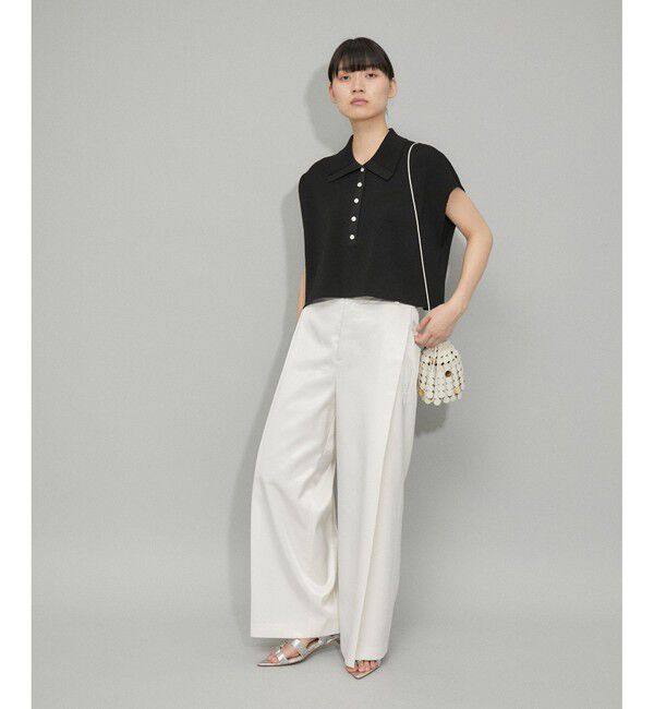 ADAM ET ROPE'「【WEB限定】・【サステナブル】ニットポロTEE」|ポロシャツ|